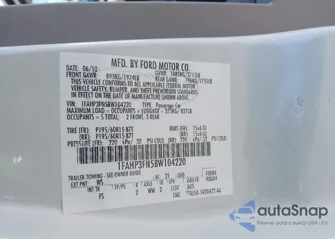 2011 Ford Focus Se из США, поврежденный, VIN 1FAHP3FN5BW104220